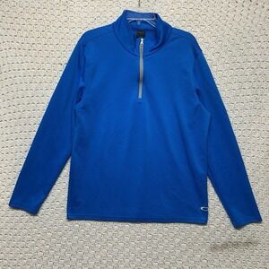 Oakley Golf Pullover Jacket‎ Sweater Mens Size Large 1/4 Zip Blue Lightweight